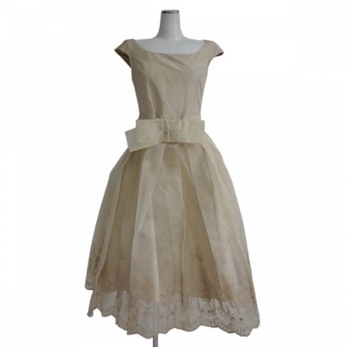 FOXEY フォクシー オーガンジー スカート 付き シルク ワンピース ドレス R2A-202357