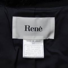 Rene ルネ ビジュー付き ミンク衿 アンゴラ混 コート R2-204656