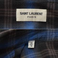 SAINT LAURENT PARIS サンローランパリ シワ加工 チェック シャツ R2A-21520B