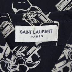 SAINT LAURENT PARIS サンローランパリ ガンプリント シルクシャツ R2-219957