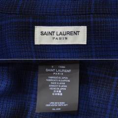SAINT LAURENT PARIS サンローランパリ ウール チェックシャツ R2-221079