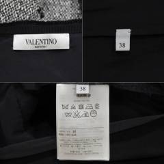 VALENTINO ヴァレンティノ レース 切替 スタッズ 装飾 ツイード スカート R2-222311