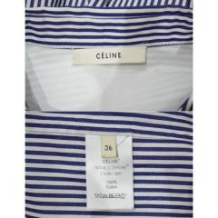 (2019/1/13値下げ)CELINE セリーヌ ストライプロングシャツ R2-95162