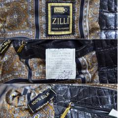 ZILLI ジリー クロコダイル レザー 毛皮 ミンク 衿 ブルゾン ジャケット　R2A-180709