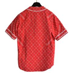 LOUIS VUITTON ルイヴィトン × SUPREME シュプリーム Jacquard Denim Baseball Jersey ベースボールシャツ R2A-21775B
